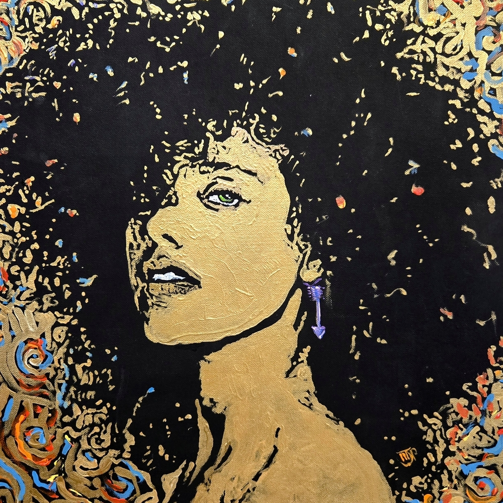 Elegant Black and Gold Hair Art